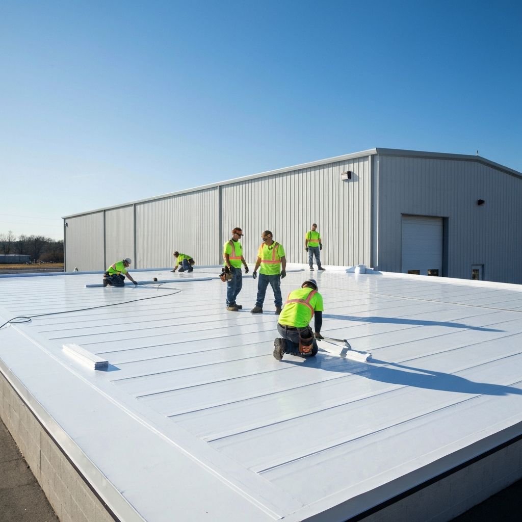 Commercial flat roof installation